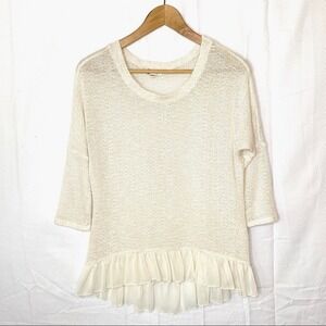 About A Girl Tunic Top Pullover Chiffon Hem Fairycore Fairy XS